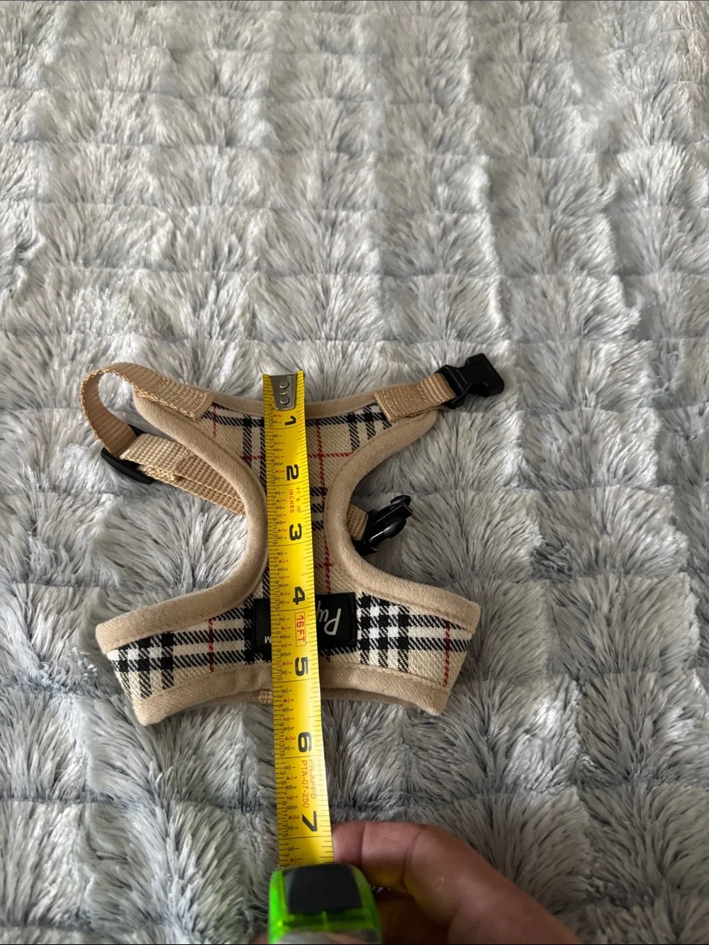 Beige Plaid Dog Harness